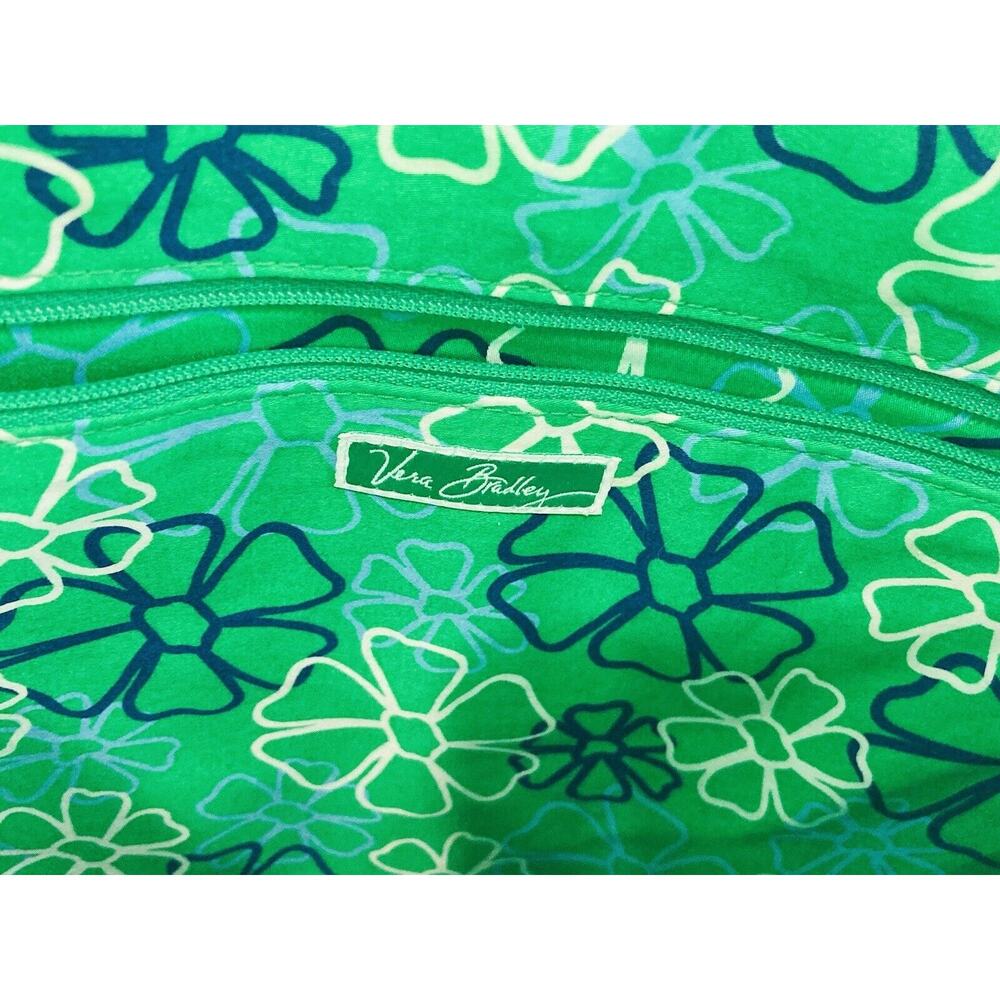 Vera Bradley Shoulder Bag Satchel Large Multi Compartment Green Solid Wedding Ri - Picture 7 of 14
